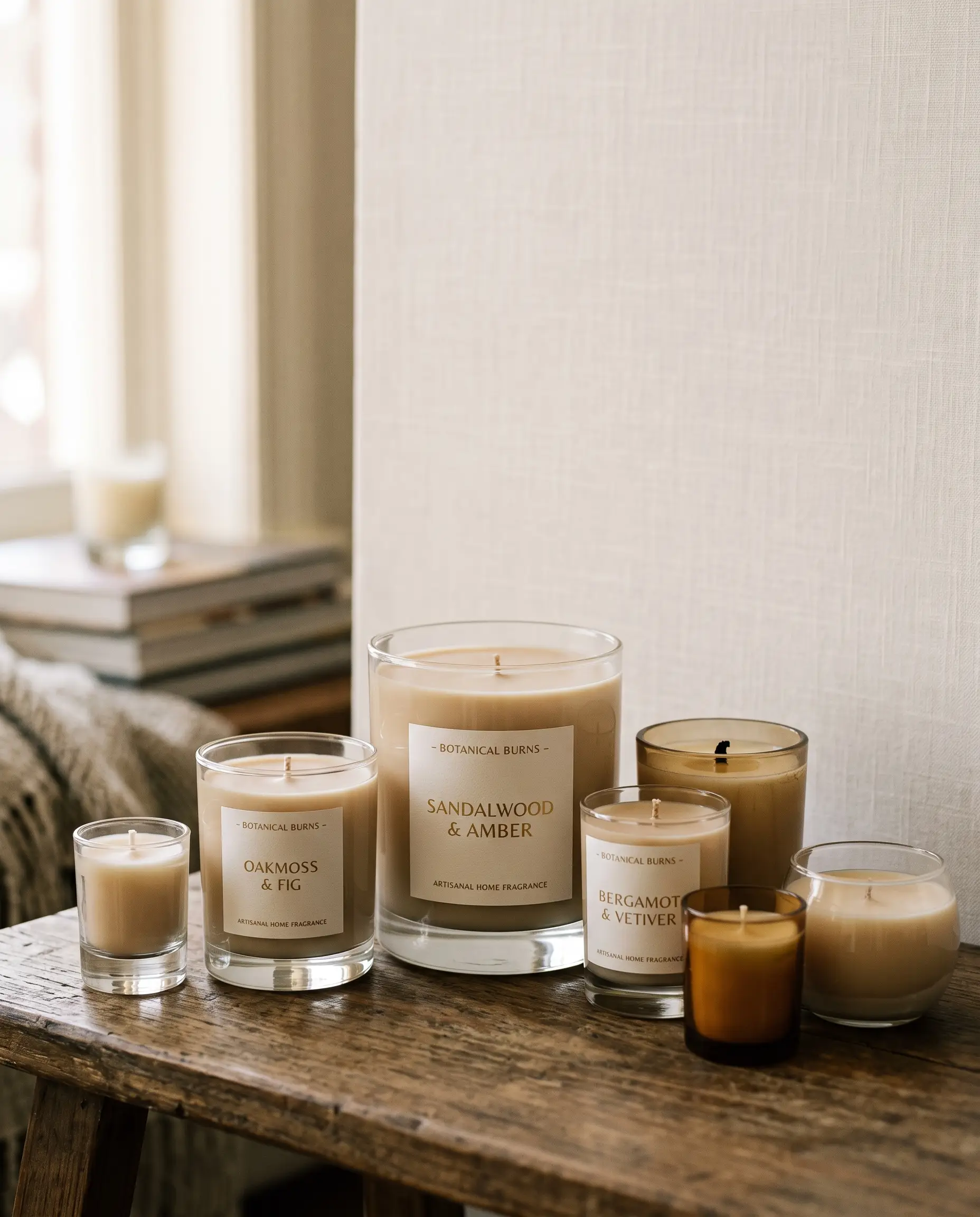 Velas aromáticas SHINE em recipientes de vidro